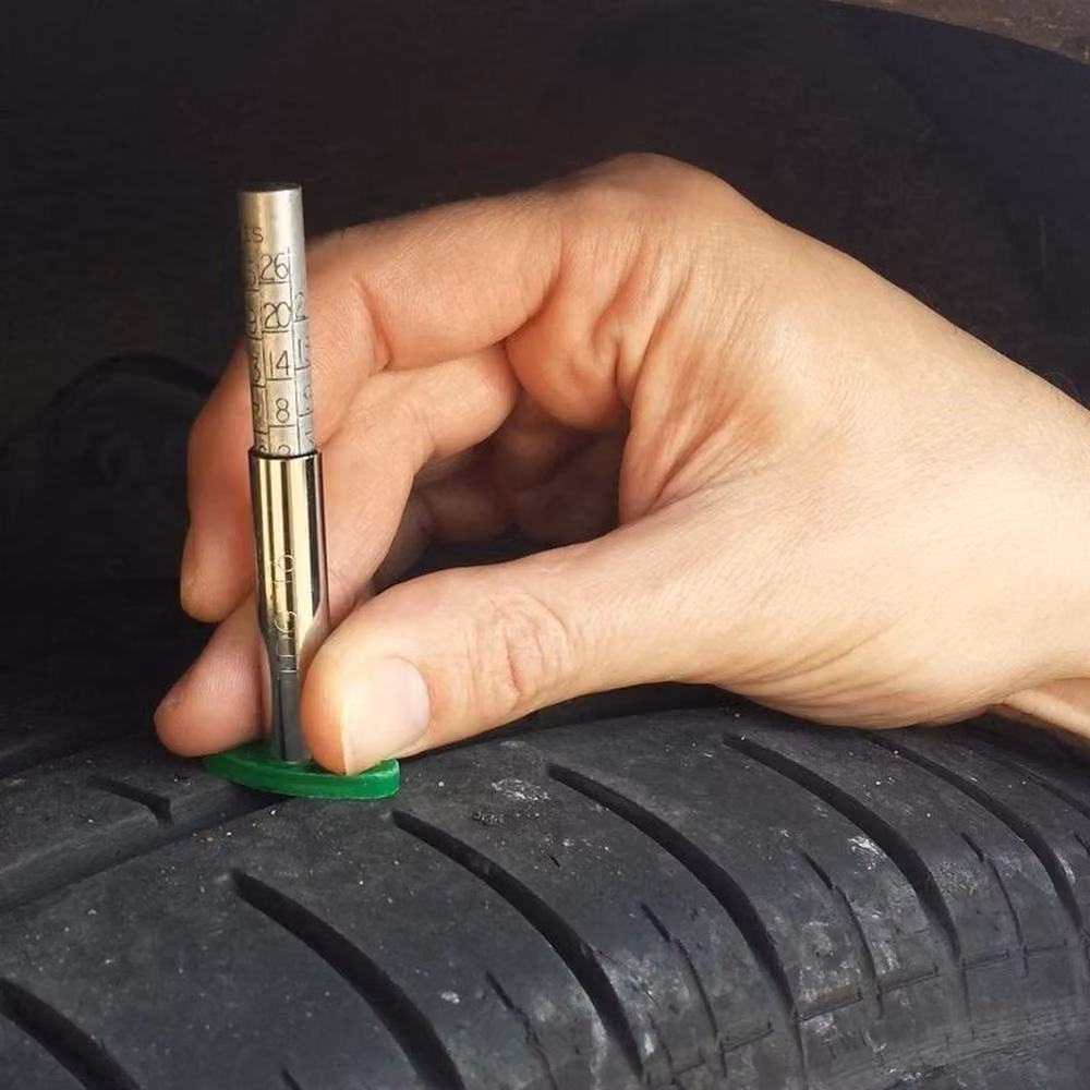 NESTLUNE Tyre Tread Depth Gauges, 4 Pack, Green, W: 1000 mm, D: 400 mm – 4