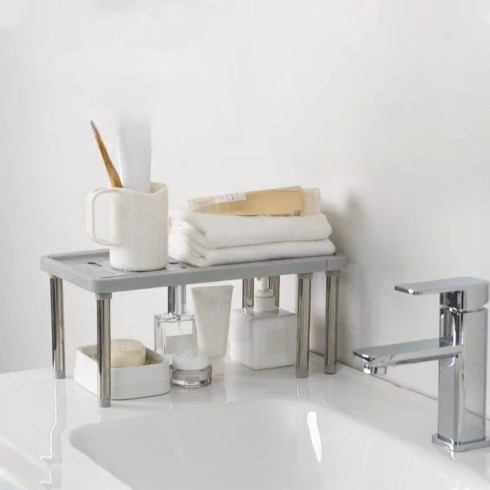 FORGEVIO Adjustable Kitchen Pantry Shelf Organiser in Matt Grey – 3