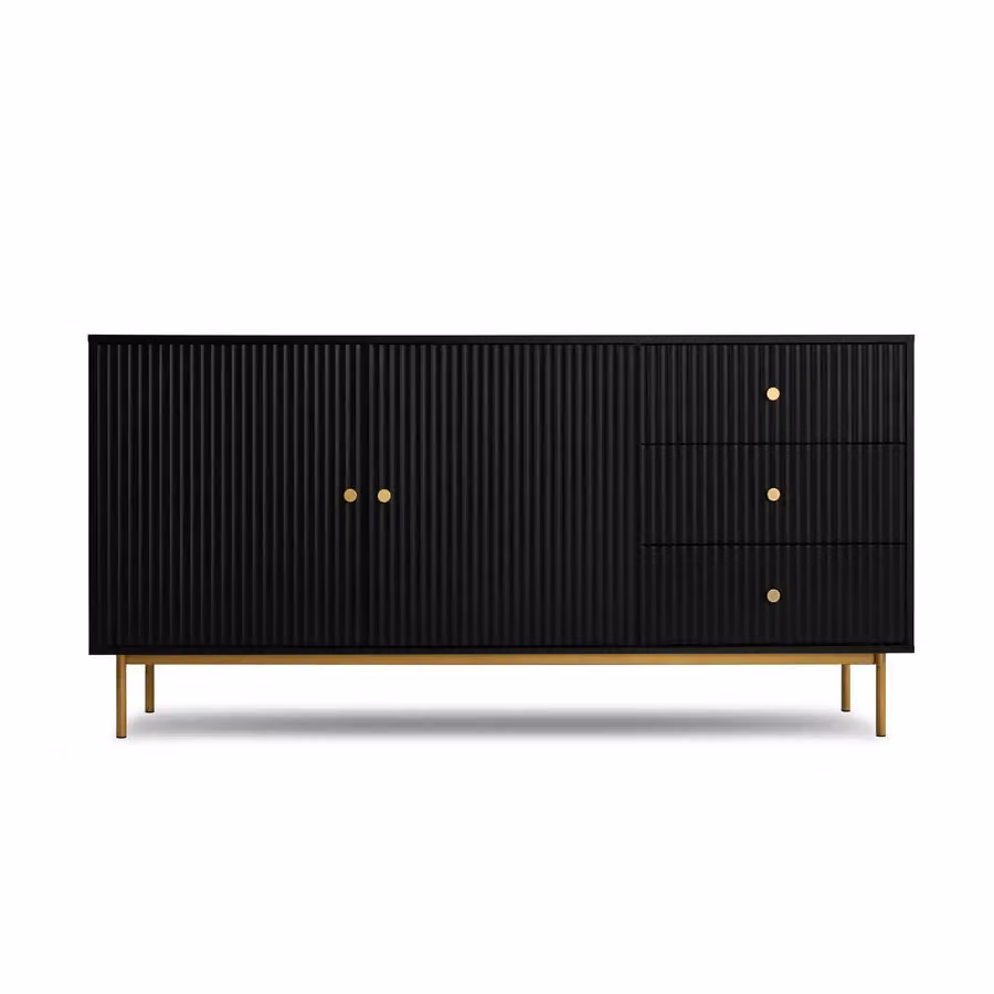 Home Garden Direct Modern Matt Black Large Sideboard – 2