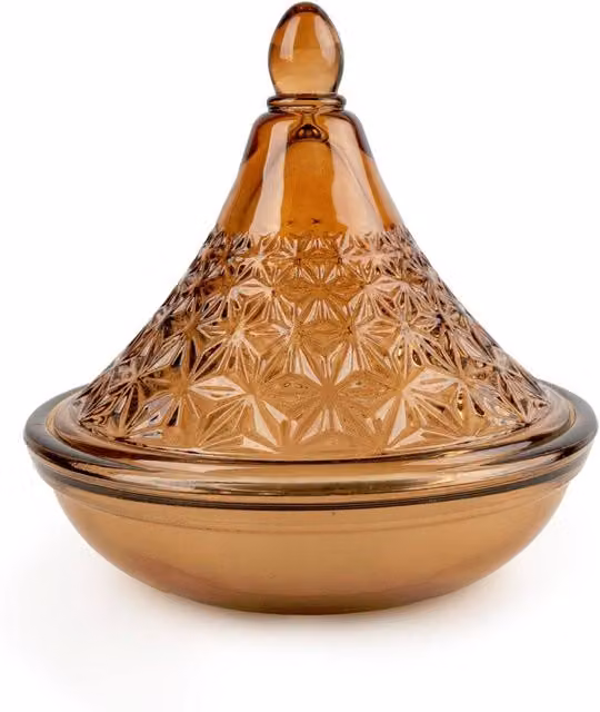 Candlelight Moroccan Embossed Tagine Glass Candle in Terracotta Brown