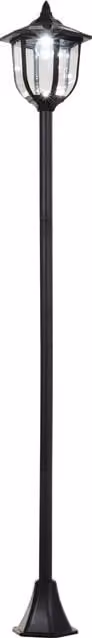 Outsunny Black Solar LED Garden Lamp Post with Dusk Sensor and Ground Spike, Height: 177 cm