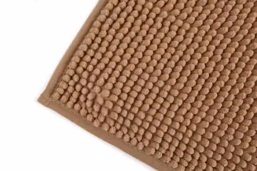 New Edge Blinds Marlow Collection Non-Slip Chenille Bathroom Rug in Brown, W/D: 60 x 45 cm – 2