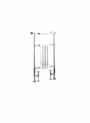 Bathroom Kingdom Alicia Chrome Oval Traditional Heated Towel Rail, Silver/White, H: 95 cm, W: 47.5 cm