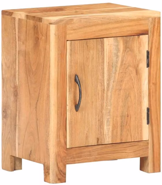 Berkfield Home Rustic Solid Acacia Wood Bedside Cabinet in Brown W/D/H: 40 x 30 x 50 cm