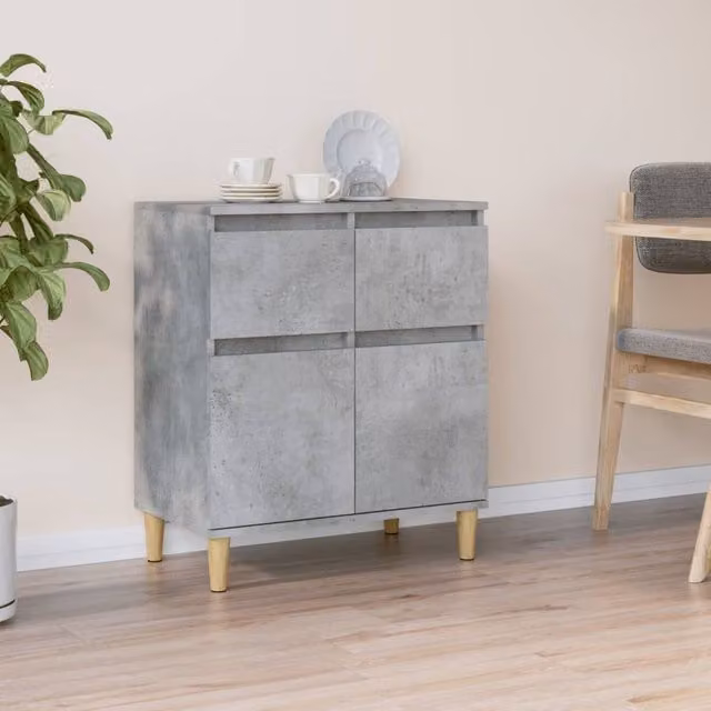 Berkfield Home Industrial Sideboard in Concrete Grey, W/D/H: 60 x 35 x 70 cm – 1