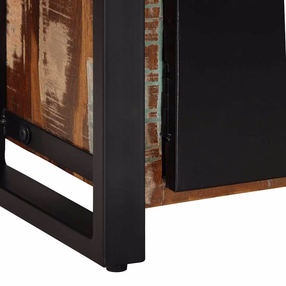 Berkfield Home Industrial TV Cabinet in Brown and Black Solid Reclaimed Wood and Metal, W/D/H: 80 x 30 x 40 cm – 5