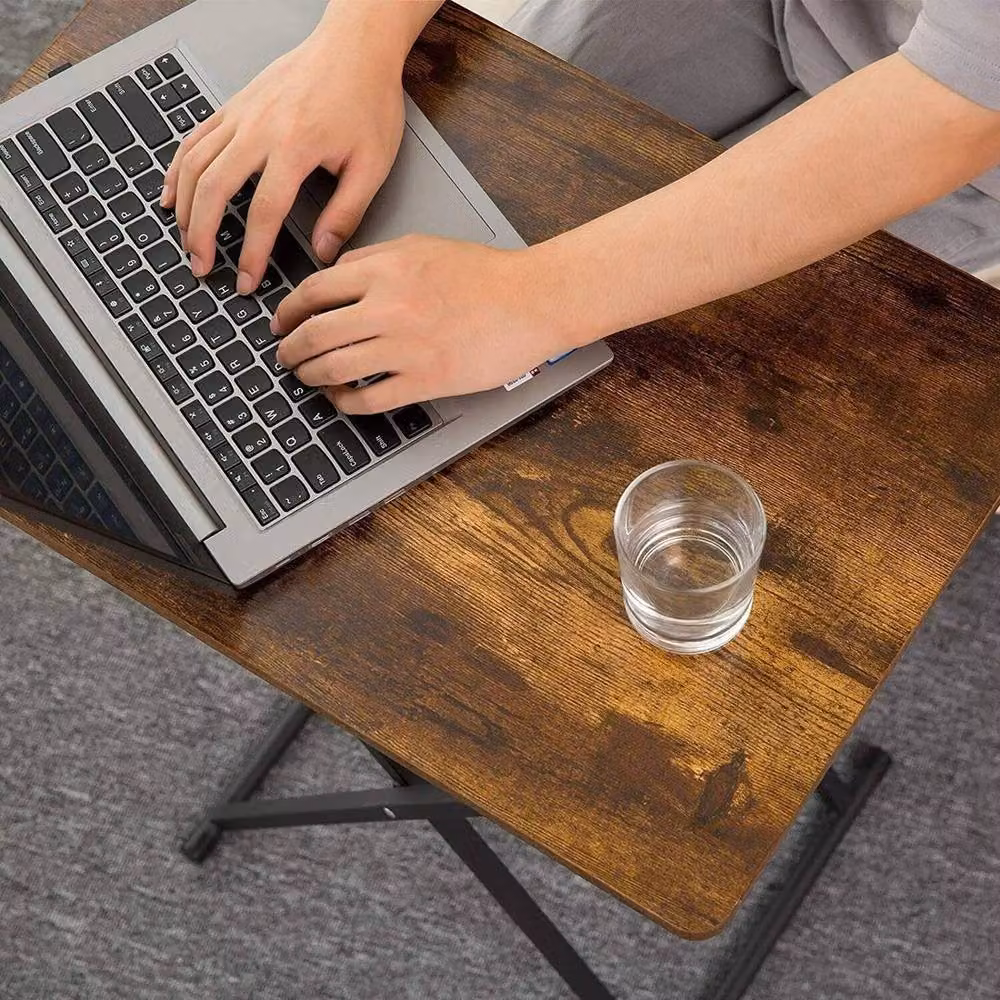 FLAVORA Height Adjustable Oversize Folding TV Tray Table in Brown – 4