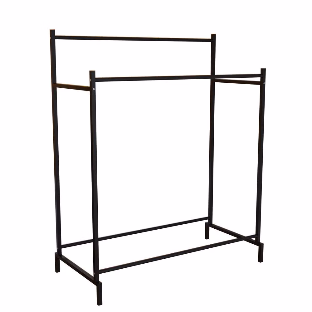 VCM Labol L Industrial Metal Clothes Rail in Matt Black, W: 132 cm, H: 103 cm, D: 52 cm – 2