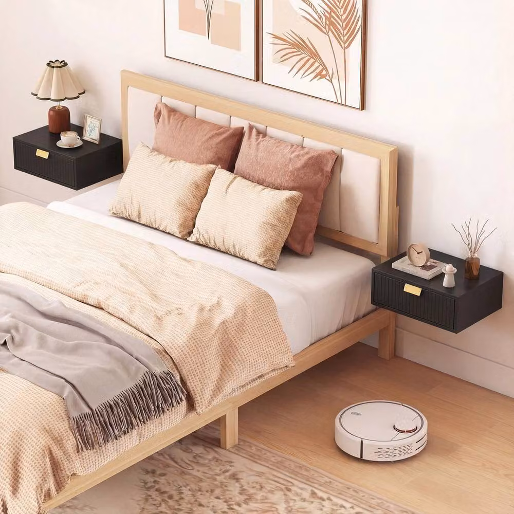 EONLION Set of 2 Black Floating Nightstands for your Bedroom – 5