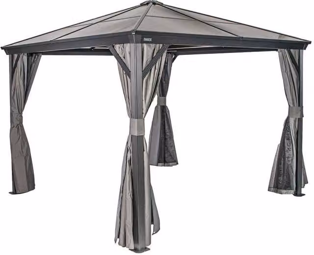 Rowlinsons Grey Polyester Curtains for Sojag Verona Gazebo, W: 300 cm, H: 195.99 cm – 1