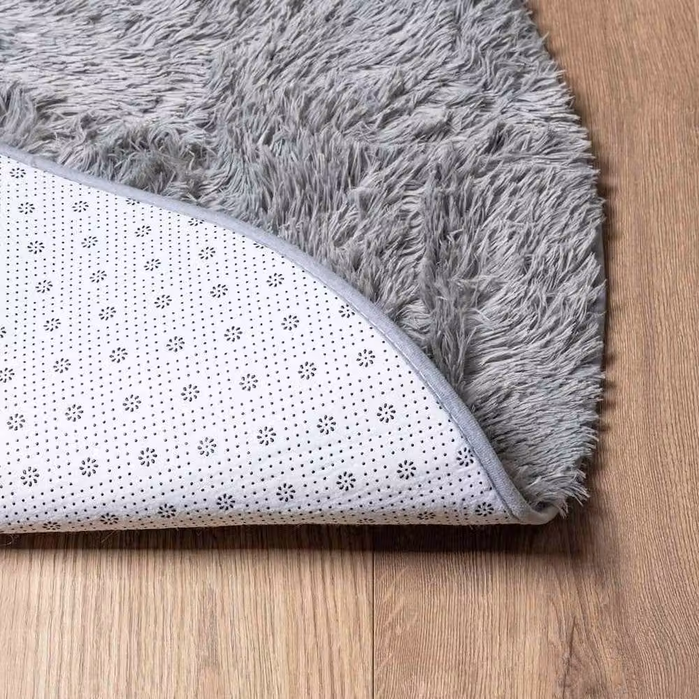 Berkfield Home NAVARRA Shaggy High Pile Rug, Grey, W/D: 240 x 240 cm – 2