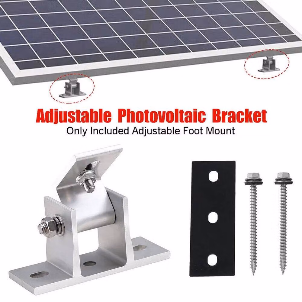 PAWNORA Aluminium Solar Panel Mounting Bracket Set in Silver – 2