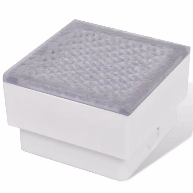 Berkfield Home White LED Inground Garden Lights, 6 Pack, W/D/H: 10 x 10 x 6.8 cm