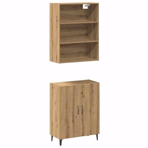 vidaXL Sideboard with Wall Cabinet in Artisan Oak Brown Engineered Wood