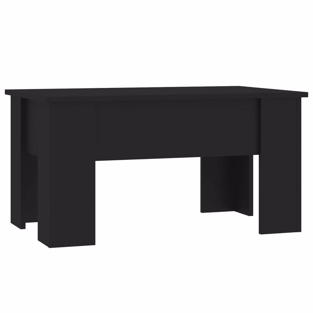 Berkfield Home Modern Black Rectangular Coffee Table with Lift Mechanism, W: 79 cm, D: 49 cm, H: 41 cm – 2