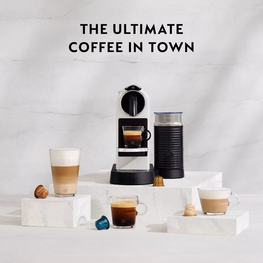 Nespresso Citiz Pod Coffee Machine with Aeroccino Milk Frother in White – 4