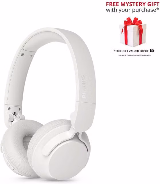 Philips TAH4000 White On-Ear Wireless Bluetooth Headphones
