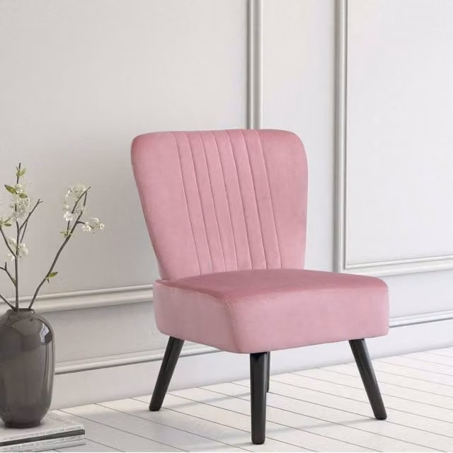 Neo Pink Velvet Shell Accent Chair