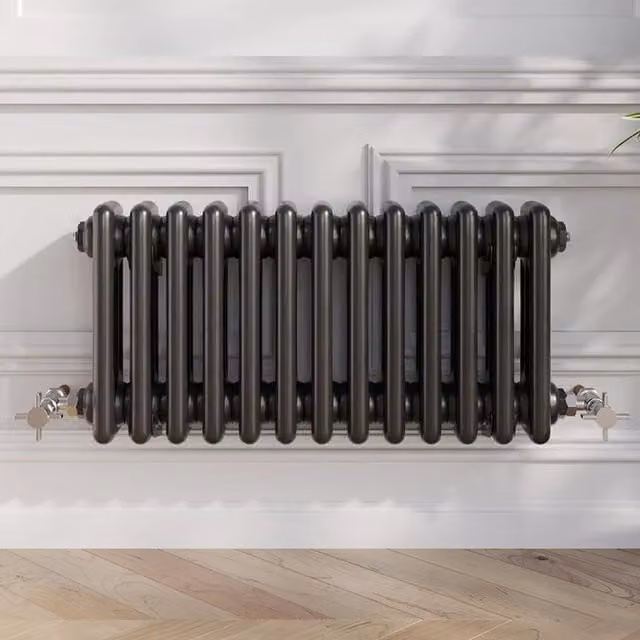 Temprazo Black Steel Wall Mounted Column Radiator