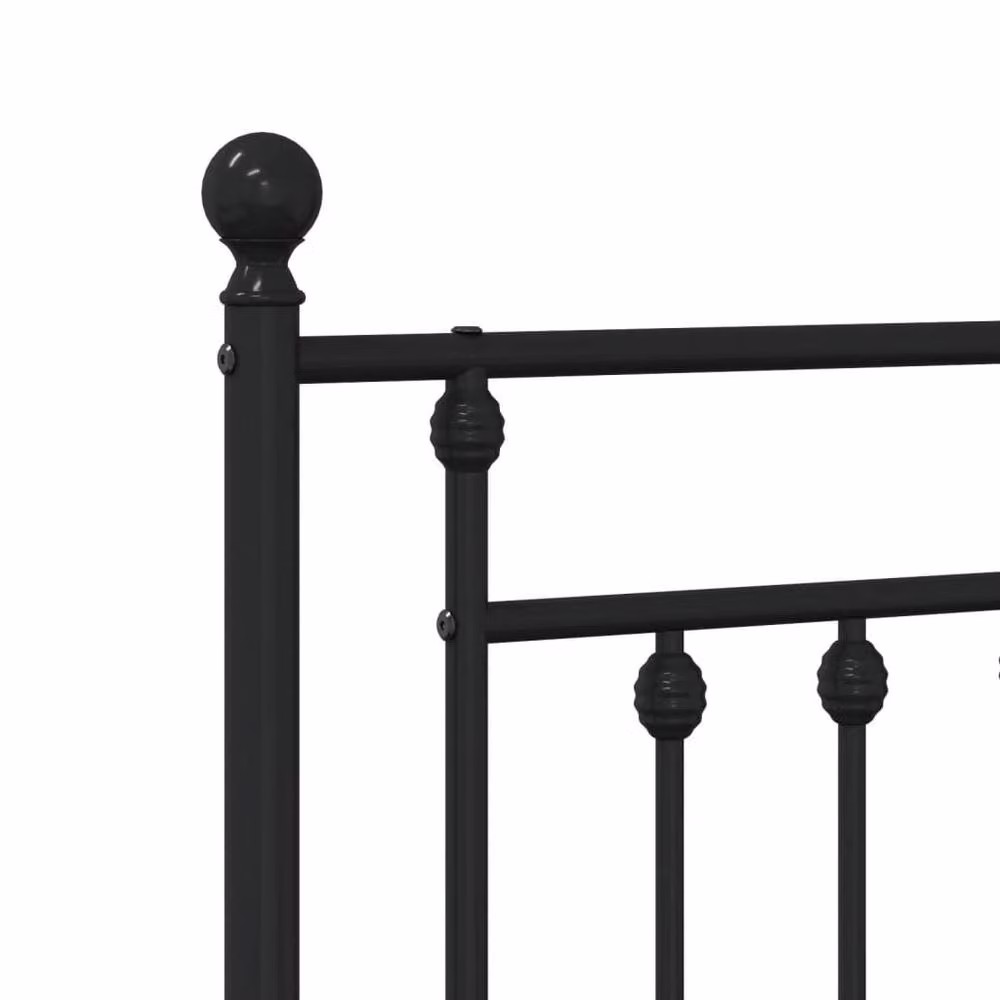 Berkfield Home Metal Bed Frame with Headboard, Black, W: 160 cm, H: 166 cm, D: 200 cm – 3
