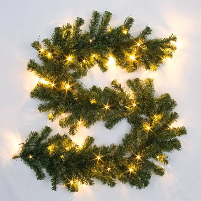 Shatchi Green Alaskan Pine Christmas Garland for Home and Garden, Length: 200 cm