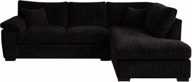 Snug Furniture Birmingham Ltd Monroe Amalfi Jumbo Cord Right Hand Corner Sofa in Black