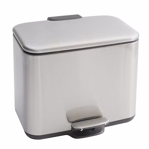 Clarsen 6L Stainless Steel Bathroom Recycling Bin with Soft Close Lid, Silver, H: 24 cm