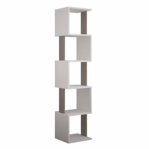 Calicosy Piri Corner Shelf with 5 Shelves, White, Width: 35 cm – 1