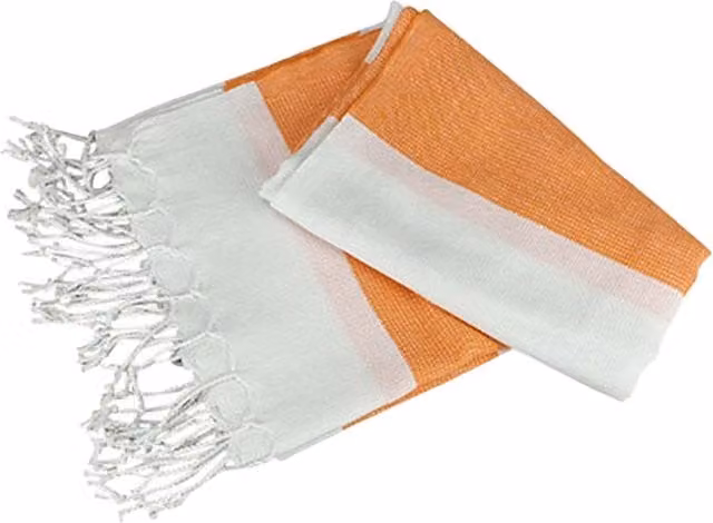 ARTG Hamamzz Hamam Antalya Striped Cotton Towel in Orange, W: 180 cm, H: 150 cm