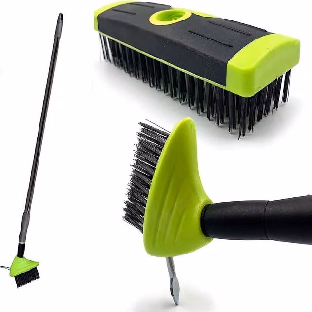 Gr8 Garden 3-in-1 Extendable Weed Brush and Scraper for Garden and Patio Cleaning in Green – 1
