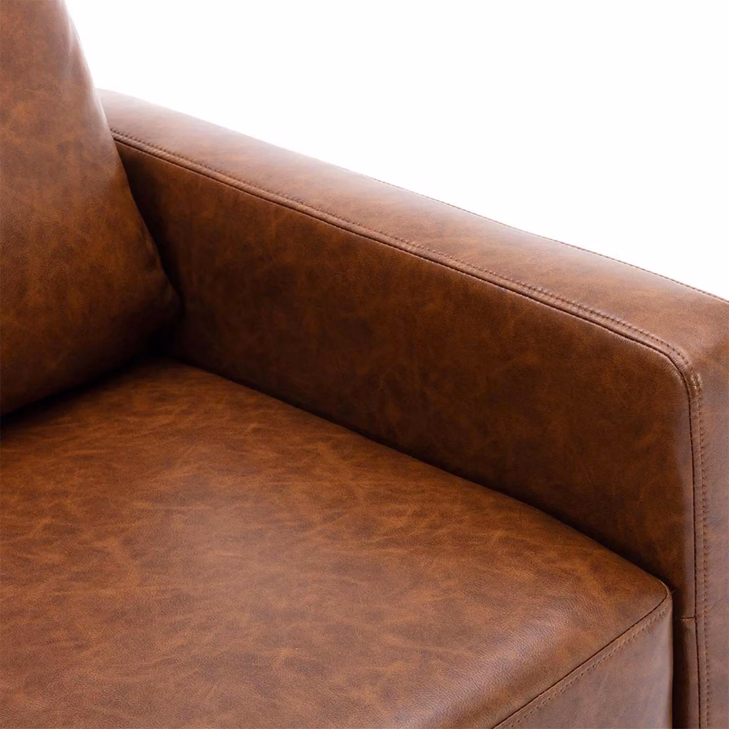 More4Homes Riley Modern Pushback Recliner Chair in Brown Air Leather – 5
