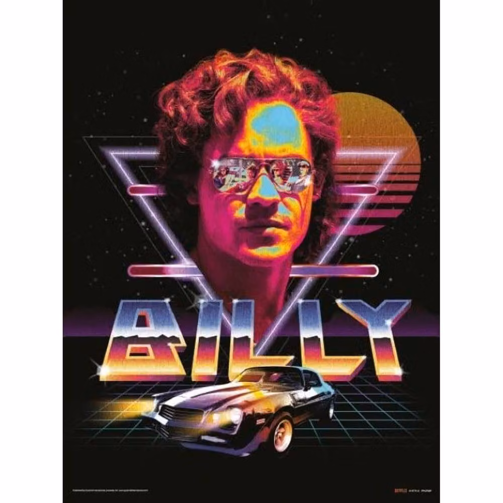 Stranger Things Billy Retro Paper Poster in Black and Multicolour – 2