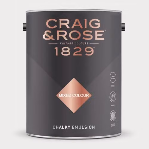 Craig & Rose 1829 Chalky Emulsion White Matt Water Based Paint, 5 l