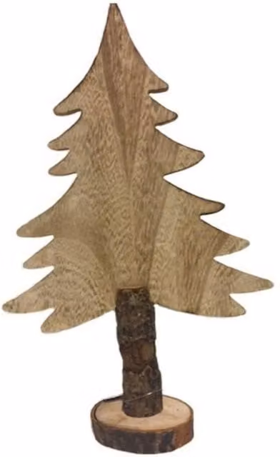 KDMD Brown Wooden Blank Christmas Tree Tabletop Pendant, Height: 37.5 cm