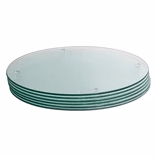 Harbour Housewares Set of 6 Round Transparent Glass Placemats, Diameter: 30 cm – 1