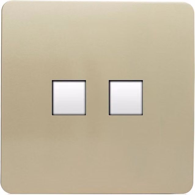 Trendi Switch 2 Gang Cat 3 Telephone Secondary Socket in Champagne Gold