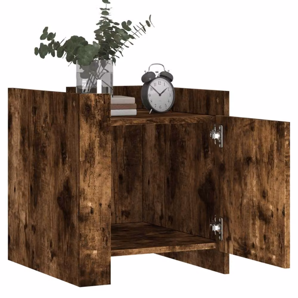 Berkfield Home Bedside Cabinet in Smoked Oak Brown, W/D/H: 45 x 50 x 50 cm – 3