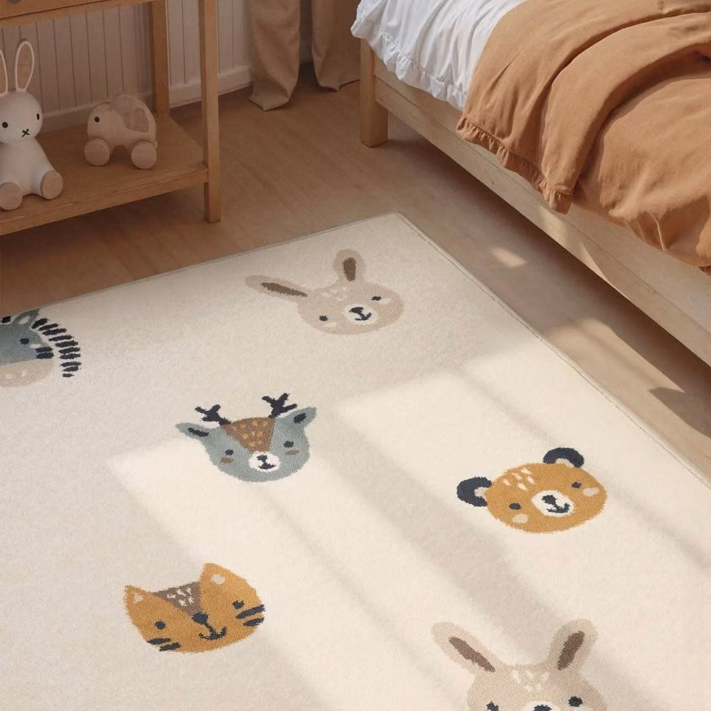 THE RUGS Adventures Kids Tiny Zoo Rug, Cream and Multicolour, W: 290 cm, D: 200 cm – 2