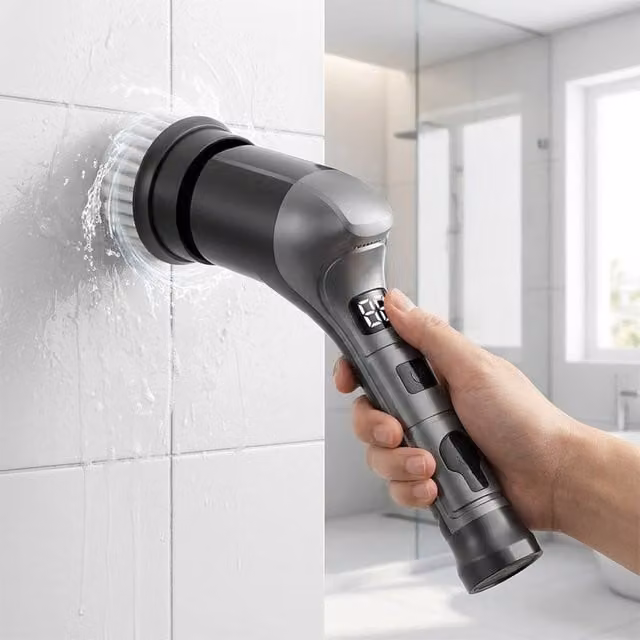 Ventryn 6-in-1 Electric Cleaning Brush with Rotating Heads in Grey