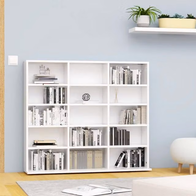 Berkfield Home White MDF CD Cabinet W/D/H: 102 x 23 x 89.5 cm