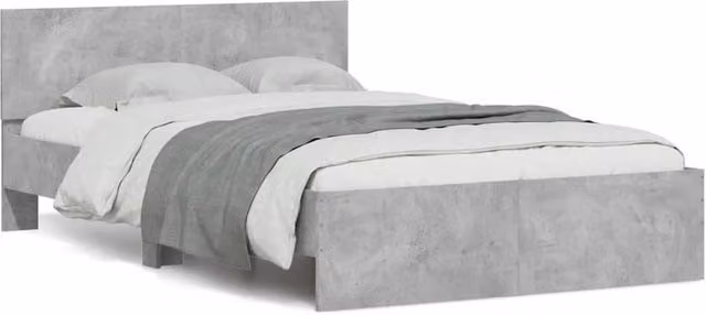 Berkfield Home Modern Bed Frame with Headboard, LED Under-Bed Lighting and USB Charging Port, Grey, W: 140 cm, L: 200 cm – 1