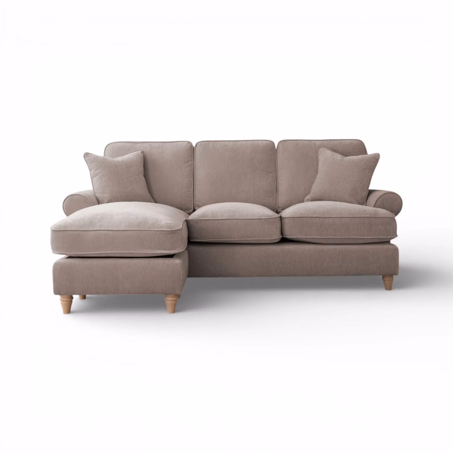 The Great Sofa Company Ezra Left Hand Velvet Chaise Sofa in Beige – 2