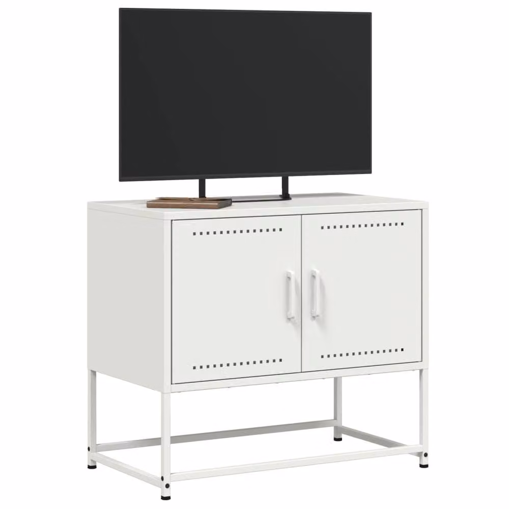 Berkfield Home White Metal TV Cabinet W/D/H: 68.5 x 39 x 60.5 cm – 3