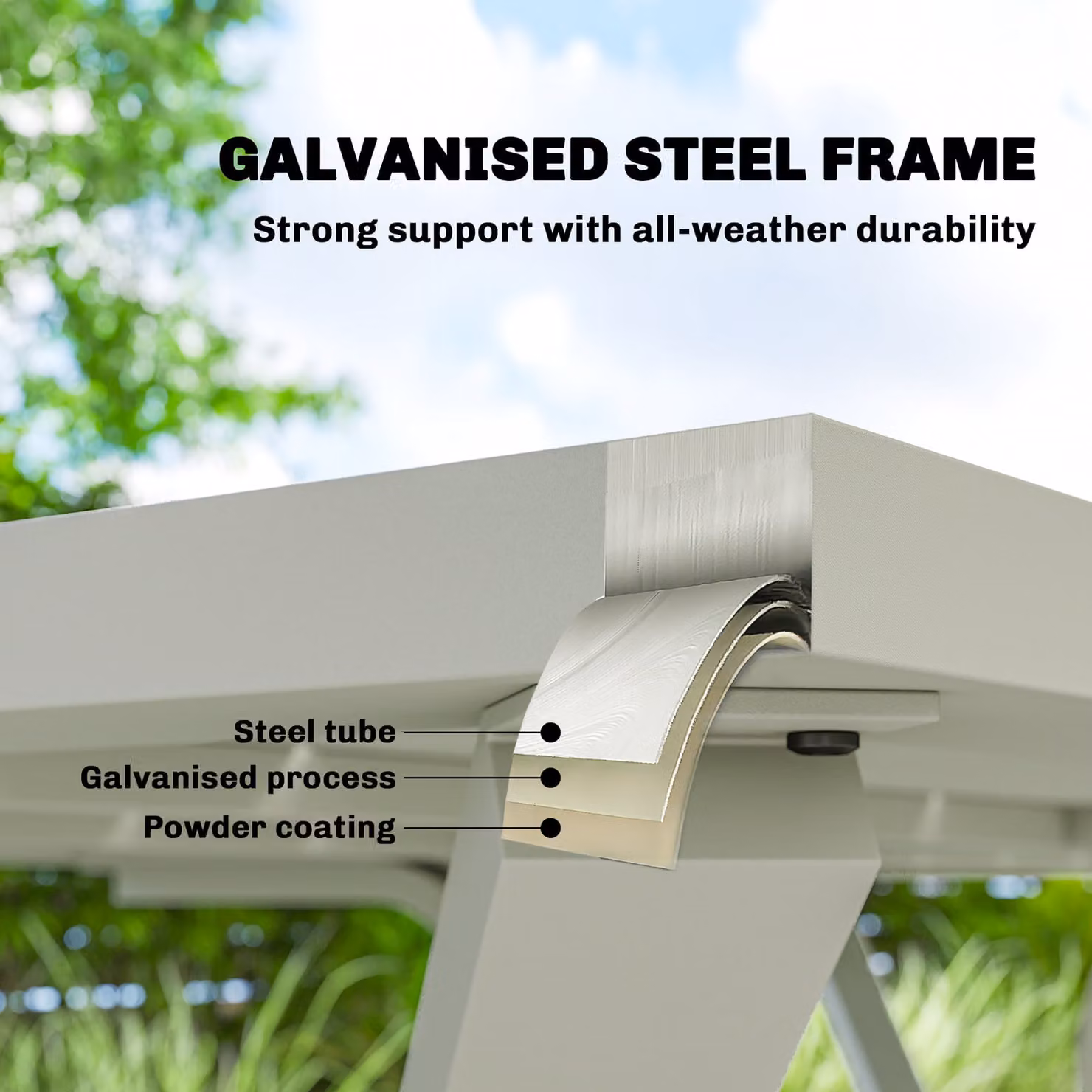 Outsunny 7 Piece Outdoor Dining Set with Table and 6 Chairs in Light Grey – 4