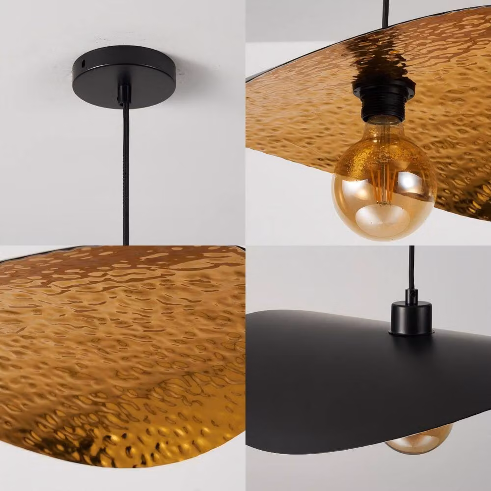 Harper Living Modern Adjustable Pendant Light Fitting in Black and Gold, W/D/H: 50 x 46 x 117 cm – 5