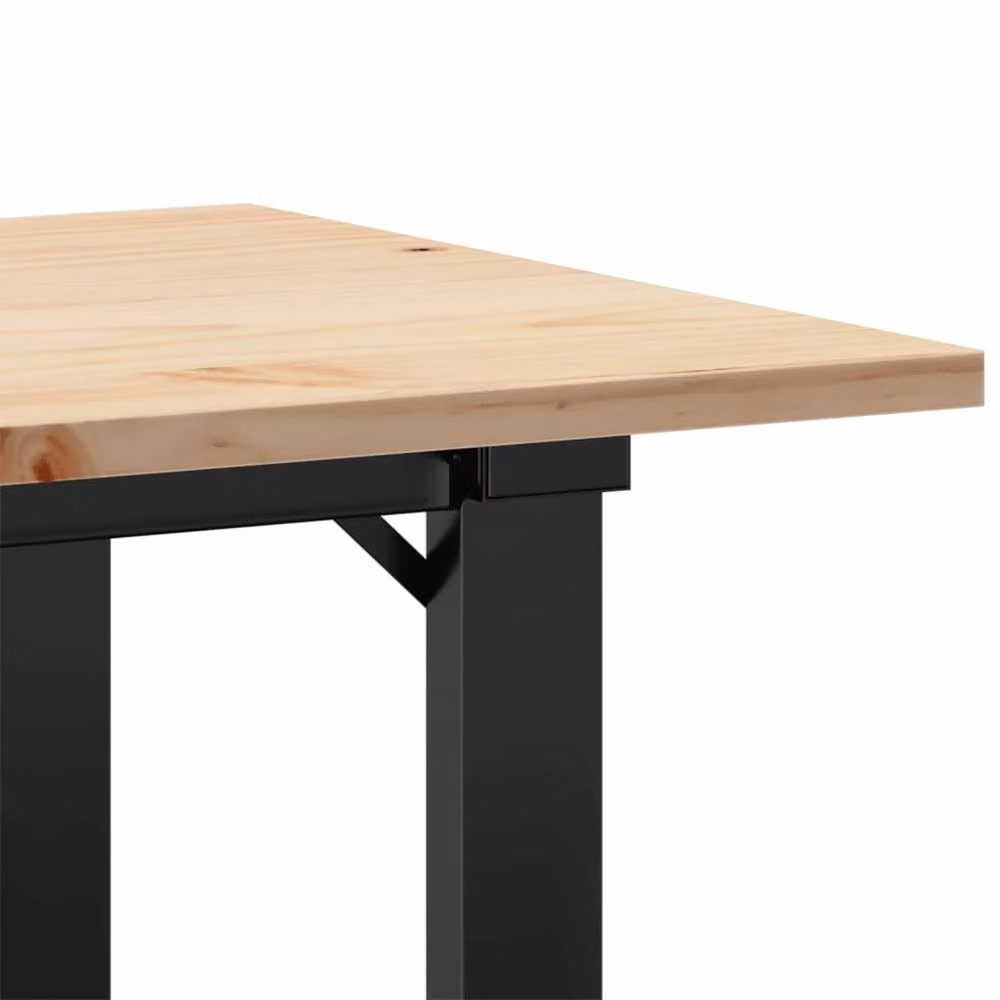 Berkfield Home O-Frame Coffee Table in Brown Solid Pine and Steel, W: 80 cm, D: 50 cm, H: 40 cm – 4