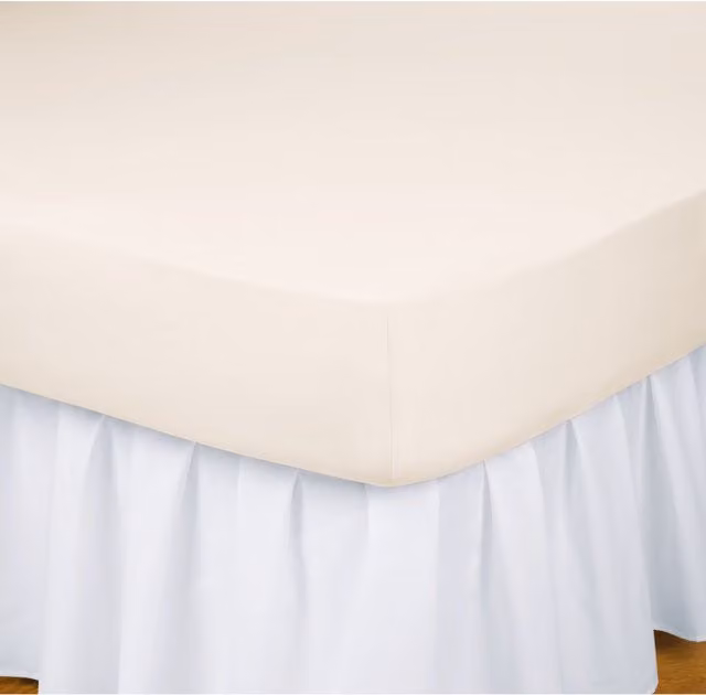Chums Non Iron Soft Cotton Jersey Fitted Sheets in Beige, 90 x 200 cm