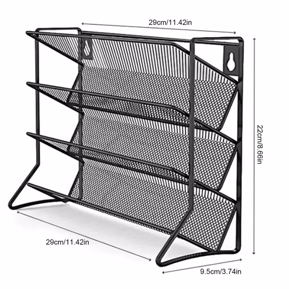 Havendro 4 Tier Wall Mounted Metal Spice Jar Storage Rack Organizer in Black – 2