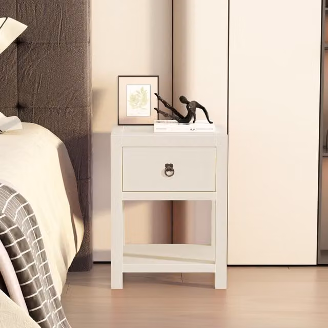 Cabinet Bits Modern White Metal Bedside Table