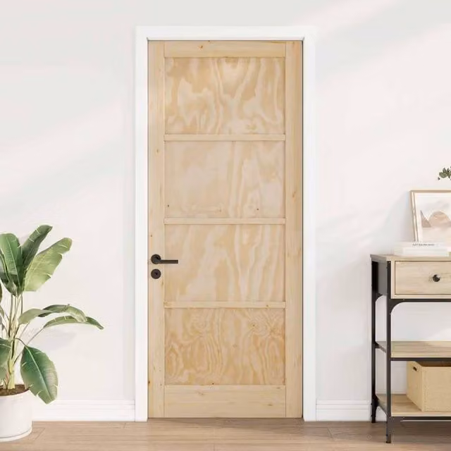 Berkfield Home Orkdal Sliding Interior Door in Beige Solid Wood Pine, W/D/H: 86 x 4 x 211 cm
